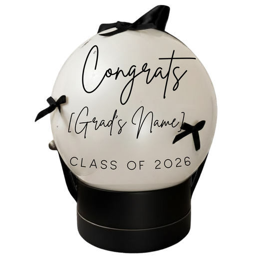 Elite Grad - Black & White Coquette Balloon