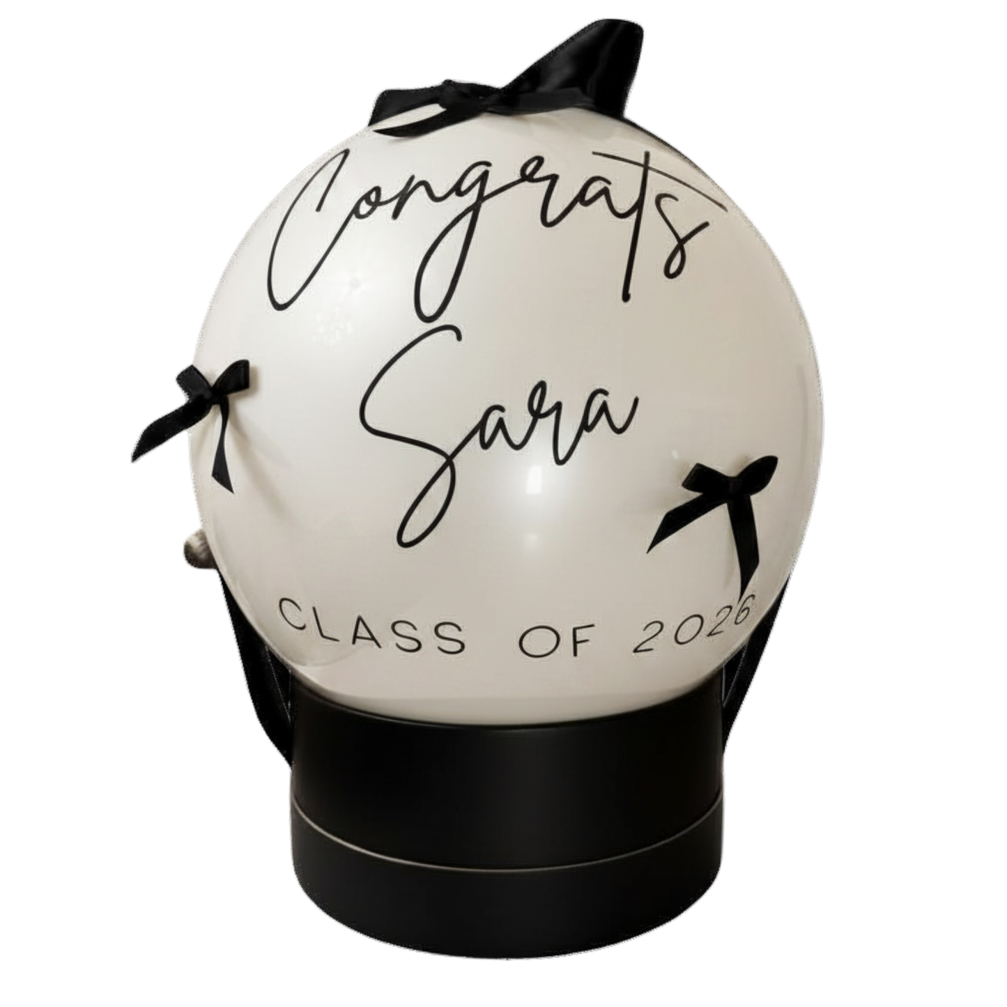 Elite Grad - Black & White Coquette Balloon
